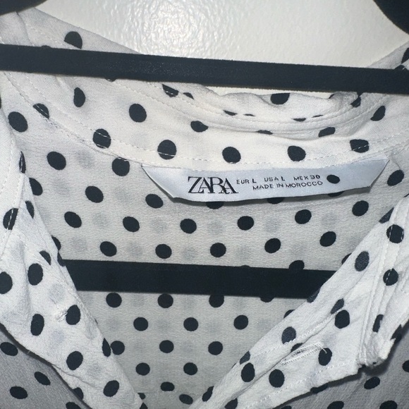 Zara Women’s white polka dot blouse - Picture 3 of 3